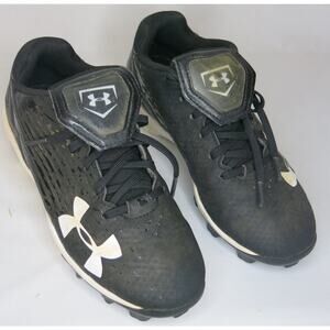 Under Armour Cleats Baseball Softball Size 3Y Kids Black White Sports Youth